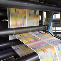 Printing press running a quick-turn pouch order
